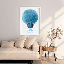 Cargar imagen en el visor de la galería, Mapa Estelar - Acuarela - (Enmarcado) Med/Grande