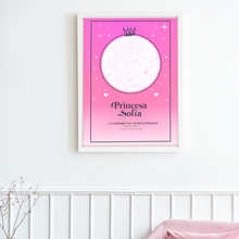 Cargar imagen en el visor de la galería, Mapa Estelar - Princesa Sofía - (Enmarcado) Med/Grande