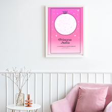 Cargar imagen en el visor de la galería, Mapa Estelar - Princesa Sofía - (Enmarcado) Med/Grande