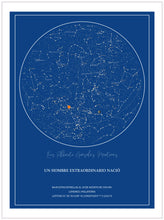 Cargar imagen en el visor de la galería, Mapa Estelar Mediano (Enmarcado 32 x 43cm)