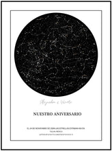 Cargar imagen en el visor de la galería, Mapa Estelar Mediano (Enmarcado 32 x 43cm)
